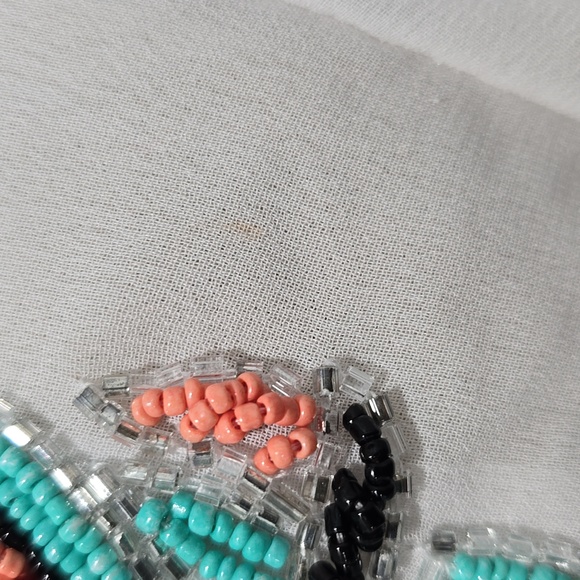 Boho-Chic Sheer Beaded  Top - Picture 6 of 7